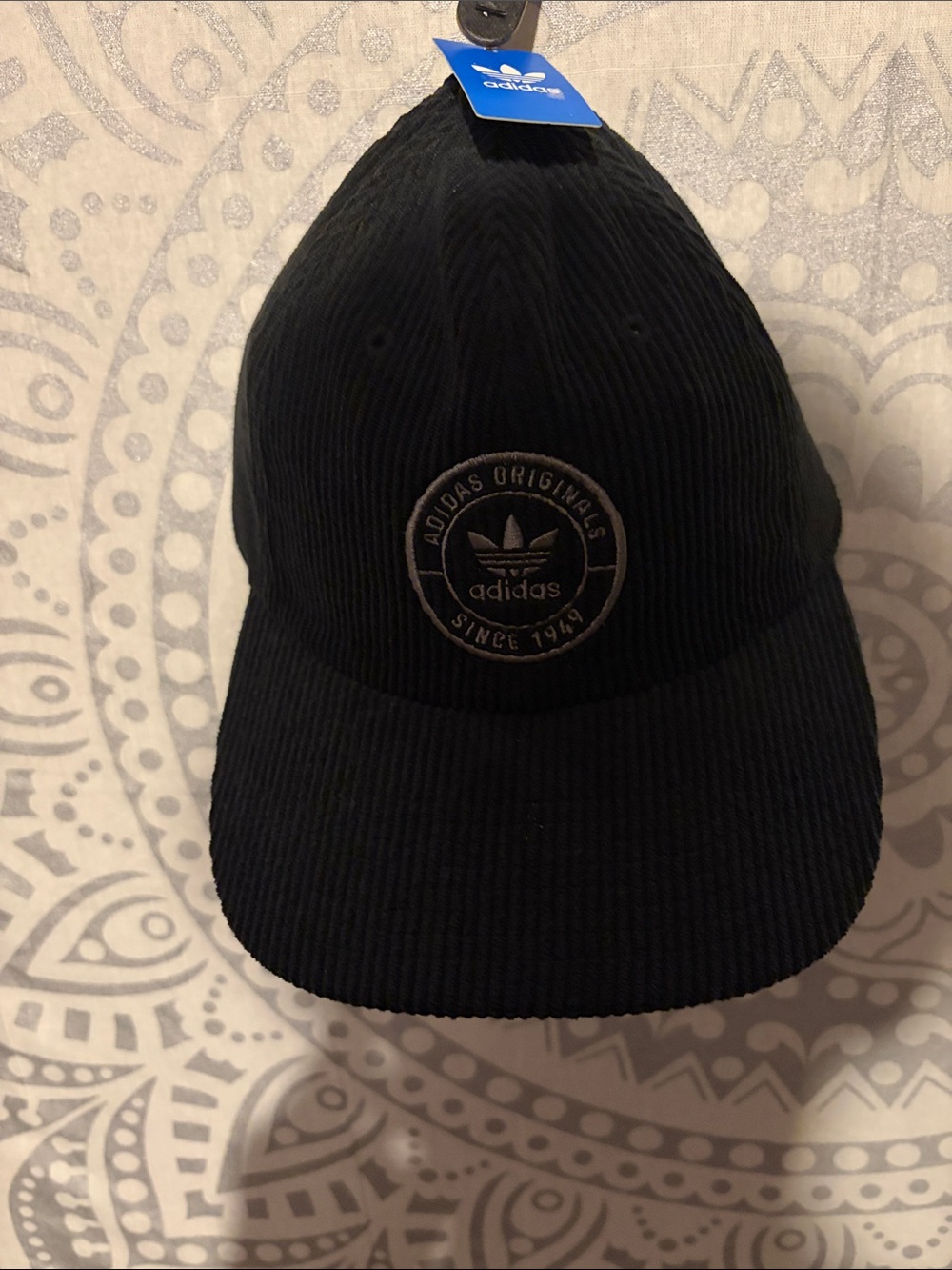 adidas Black Corduroy Logo Baseball Cap